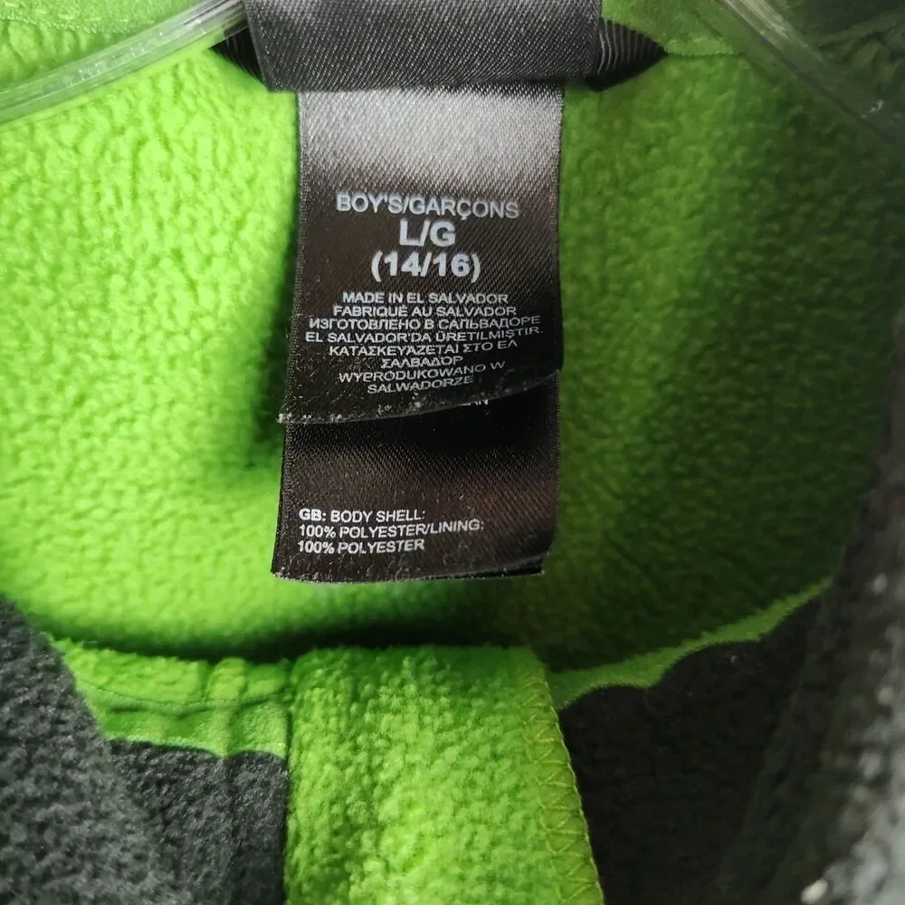 The North Face Full-Zip Fleece Sweatshirt Youth Boy's L‎ (14/16) Green/Black